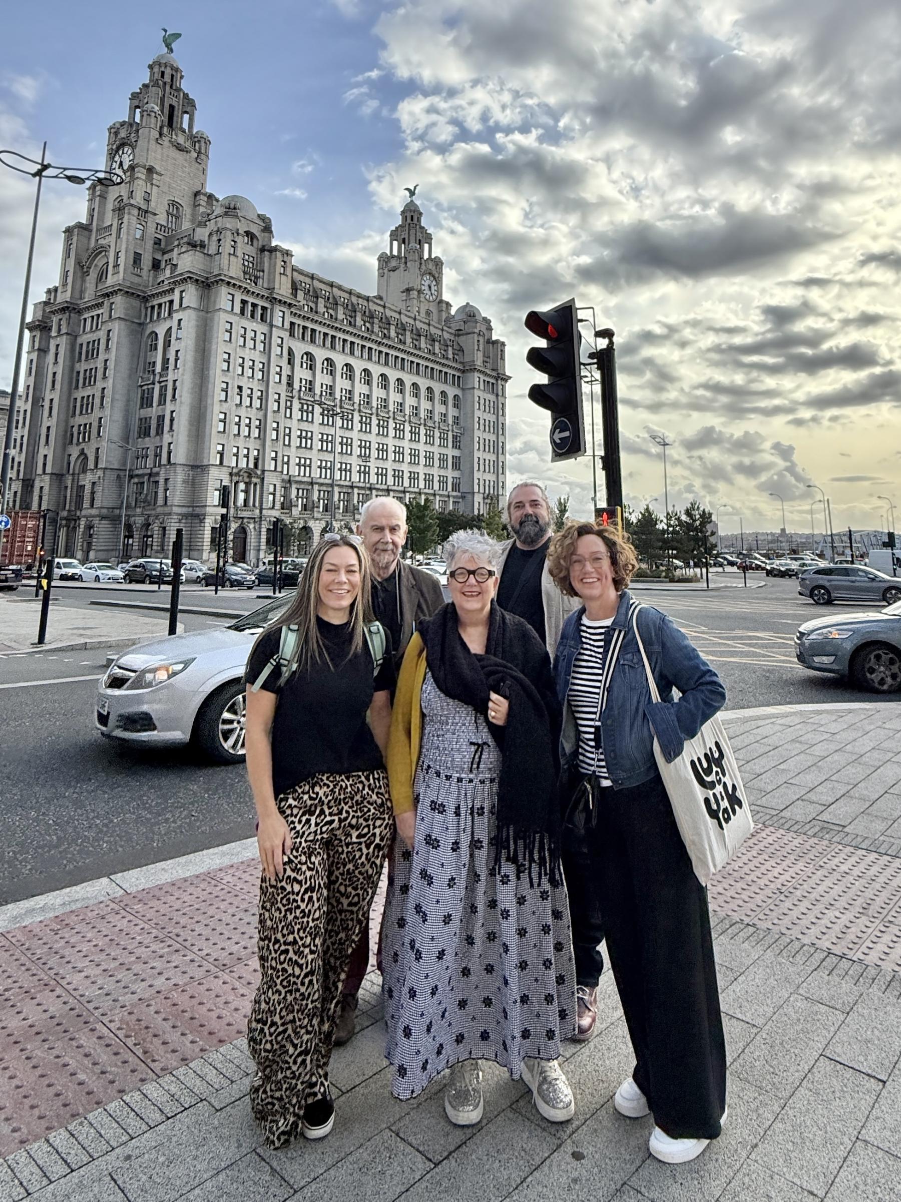 Rock pool team outside Liver building